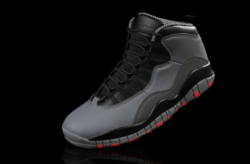 Air Jordan 10 Mens Shoes Gray/Black/Red Online